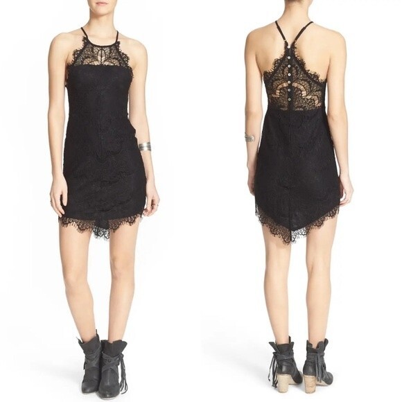 Free People XS She's Got It Slip Dress Mini Black - Picture 11 of 11